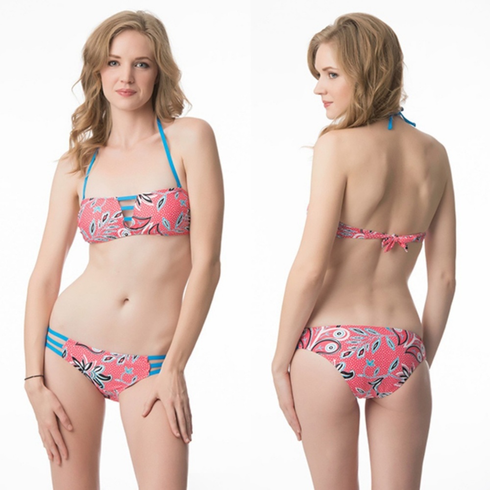 *CLEARANCE* Strappy Floral Bandeau Bikini Set